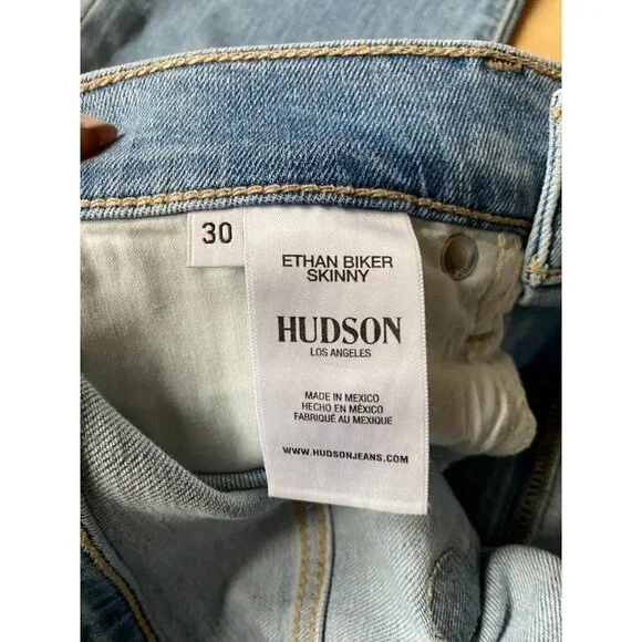 Hudson BNWOT blue Ethan biker skinny jeans moto sz 30
